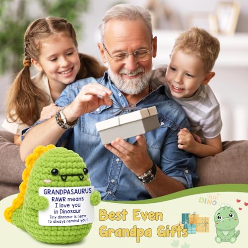 Grandpasaurus Crochet Dinosaur - I Love You Grandpa Gift for Grandfather (Variation: OCCdesign grandpa)