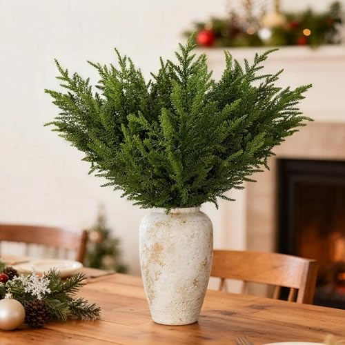 12 Pcs 30" Gradient Greenery Norfolk Pine Stems - JoyHalo