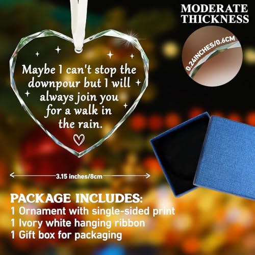 Rain Variation Heart Ornament – Encouragement Gift for Women with Inspirational Message