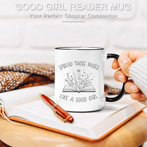 Maustic Two Tone Book Lover Coffee Mug 11oz - Good Girl Reader Gift