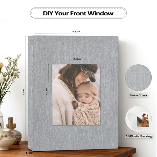 Small 4x6 Linen Photo Album 2 Pack - Slip-In Memory Book Holds 80 Photos