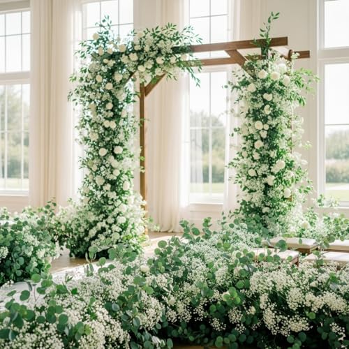 White Artificial Baby's Breath Flowers - 10 Pcs Faux Gypsophila Stems