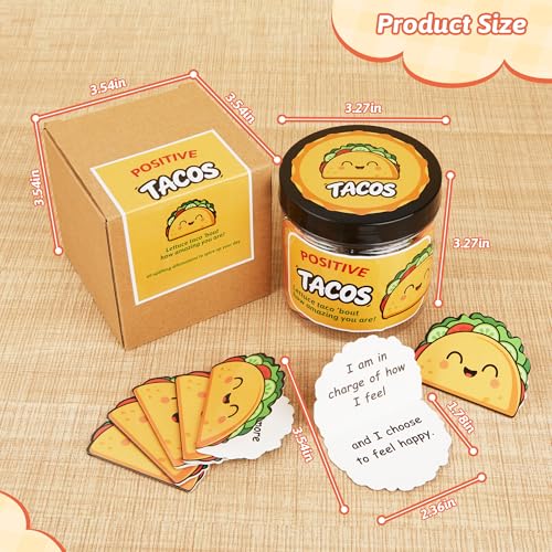 Positive Taco Affirmation Cards Jar – Fun Motivational Gift for Women, Men, Teens