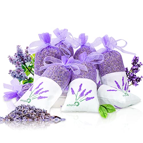 8-Pack Dried Lavender Sachets for Drawers and Closets, Natural Air Freshener