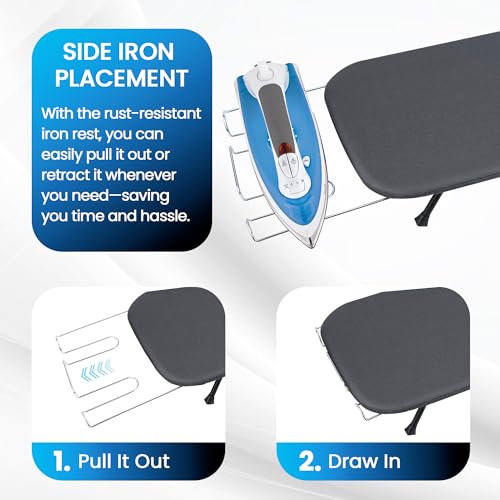 Foldable Tabletop Ironing Board with Metal Mesh and Heat-Resistant Cover