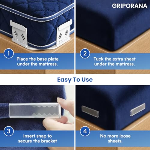 Non-Slip Bed Sheet Holders - Strong Universal Mattress Gripper