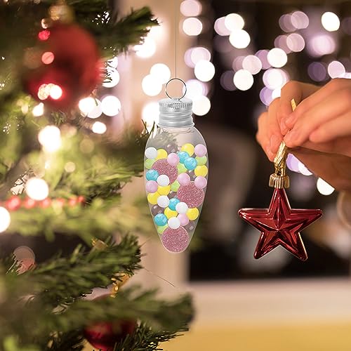24pcs Fillable Light Bulb Christmas Ornaments Candy Containers for DIY Crafts