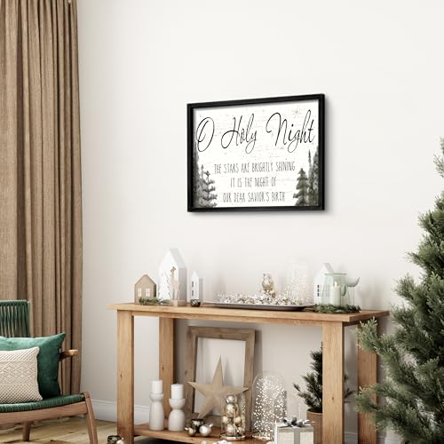 Ronasip Framed Christmas Wall Decor - Black, 12 x 16.5 Inches, Rustic Holiday Sign