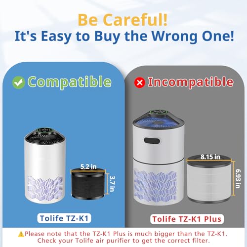 3-in-1 Air Purifier Replacement Filter Activated Carbon HEPA, 2 Pack