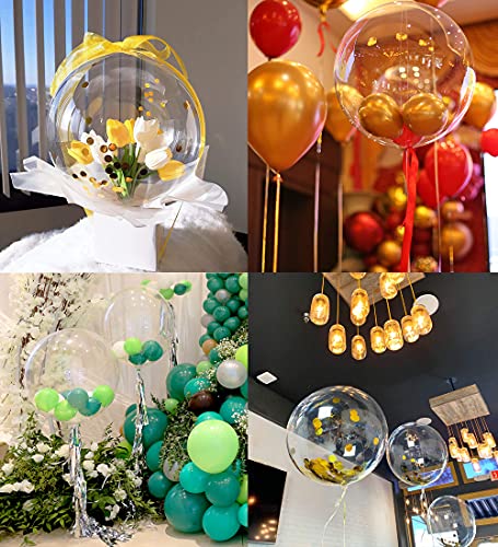 Clear Bobo Balloons - 20 Inch Bubble Balloons for Party Decor (10 Pack)