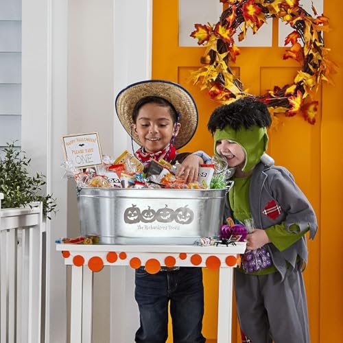Let's Make Memories Personalized Halloween Beverage Tub with Stand - 5.5 Gallons Galvanized Metal Drink Cooler - Pick Your Poison