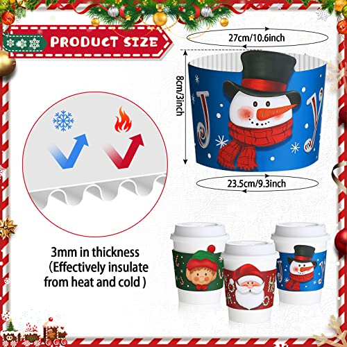 Faccito 120 Pack Christmas Coffee Cup Sleeves for 12 oz & 16 oz Hot Drinks