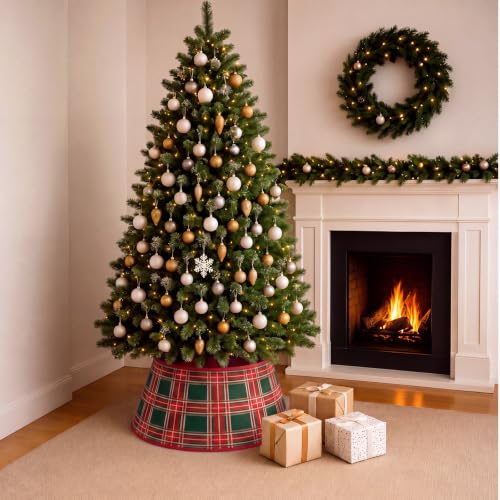 24'' Christmas Tree Collar Red Green Tartan Velvet – Teyva Daily (Red Green)