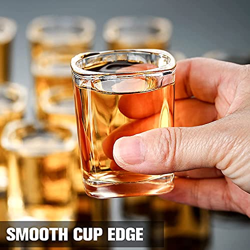 Vivimee 30 Pack Heavy Base Square Shot Glasses 2.2 oz for Liquor & Espresso