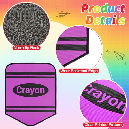6-Piece Crayon Classroom Carpet Seats, 14x17 Inch Non-Slip Floor Mats