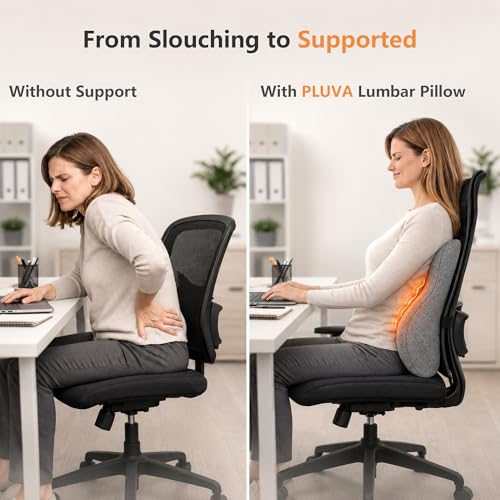 Ergonomic Lumbar Support Pillow with Heat & Vibration Massage