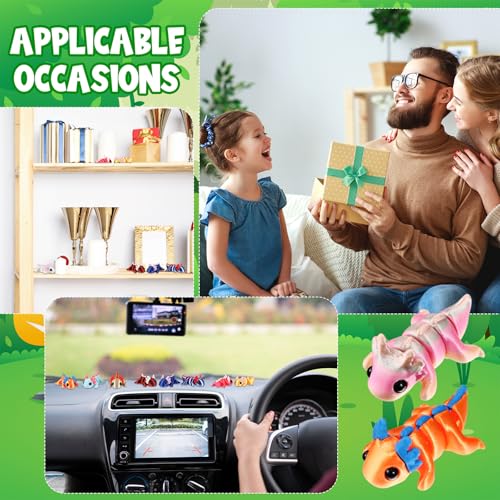 12 Pcs Articulated Axolotl Fidget Toys, 3D Printed Flexible Animal Figures