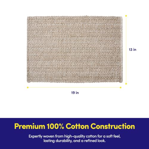 100% Cotton Woven Placemats - 13" x 19" Rectangle Table Mats, Set of 6