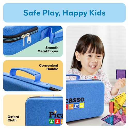 Magnetic Tile Storage Carrying Case - Durable Travel Bag for Kids Toys