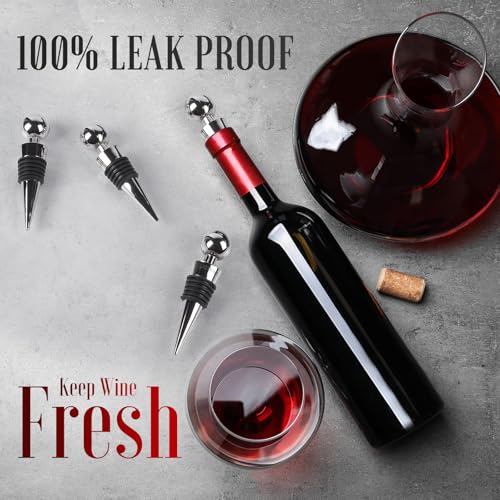 LIGTMAR 4 Pack Wine Stopper & Saver - Keeps Wine Fresh Up to 7 Days