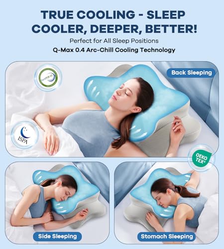 DONAMA Contour Cervical Memory Foam Pillow for Neck Pain Relief - Queen