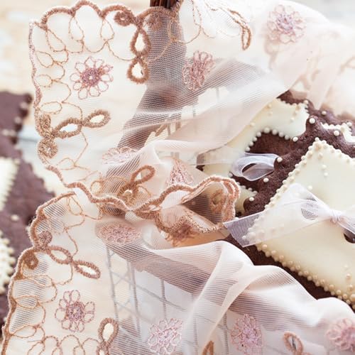 Dark Red Retro Lace Placemat 12x16 Inch Oval Embroidered Table Mat for Home & Wedding