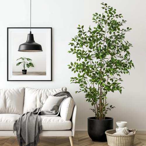 7ft Artificial Ficus Tree - Realistic Faux Plant for Home Decor