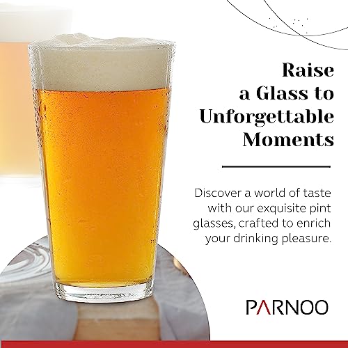12 Pack 16oz Beer Pint Glasses Set - Premium Highball Cocktail Glassware