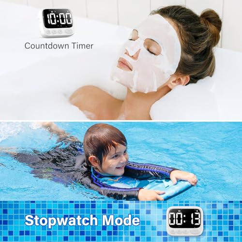 Waterproof Digital Shower Timer with Suction Cup and Foldable Stand