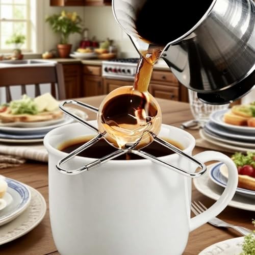 Huease 2 Pack Stainless Steel Espresso Cooling Balls for Iced Coffee - Silver