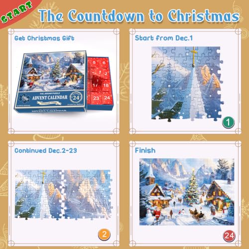 Christmas Jigsaw Puzzle Advent Calendar - 1008 Piece 24 Day Countdown