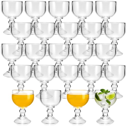 Sabary Set of 24 Extra Large 21.5 oz Margarita Glasses - Clear, Durable, Bulk