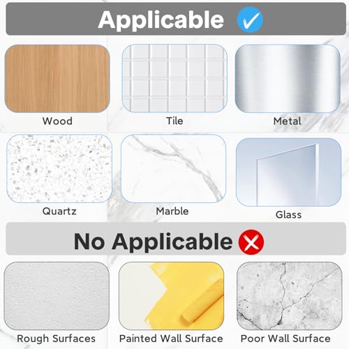 Lsnisni 14 Pack Shower Caddy Adhesive Replacement Waterproof Hooks No Drilling