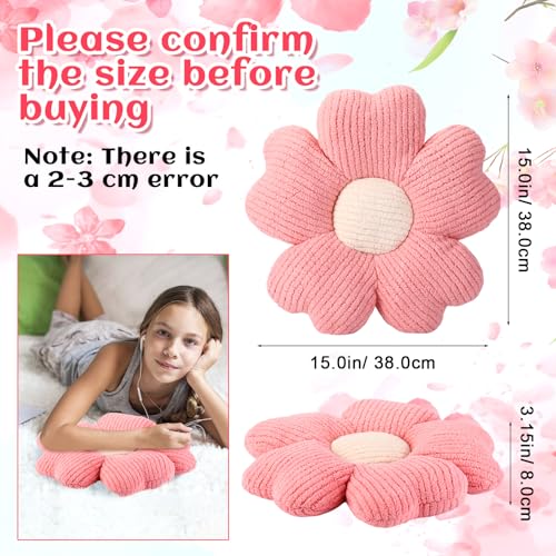 6-Piece Flower Shaped Plush Throw Pillows, 15-Inch Daisy Floor Cushions