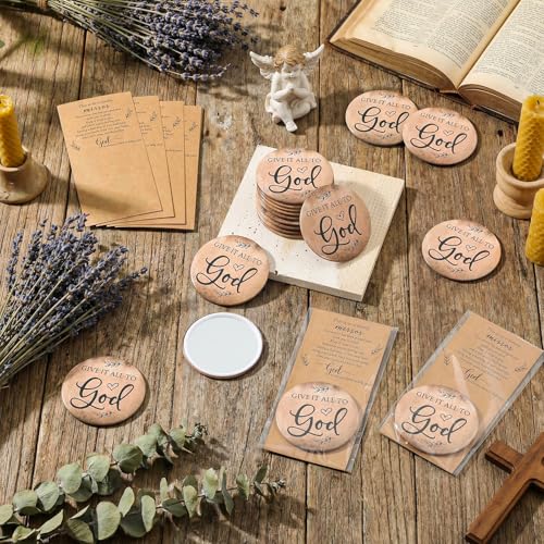 50 Sets Christian Gifts for Women Pocket Mirrors - includes 50 cards & 50 gift bags