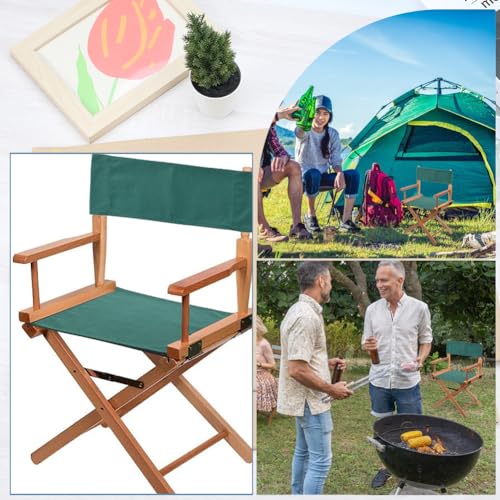 Director Chair Replacement Canvas Kit with Wooden Sticks, Green