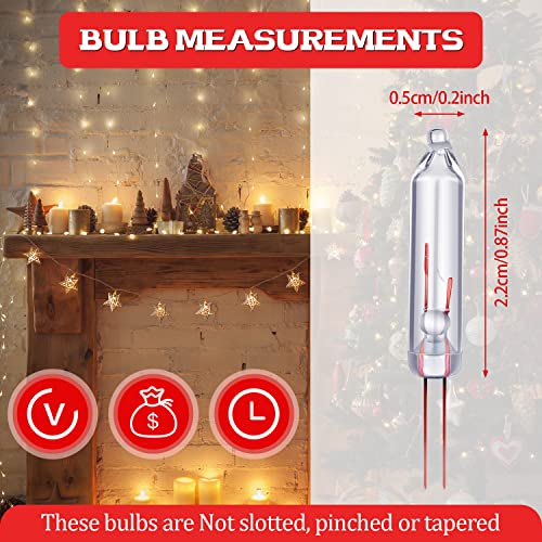 Mudder 100 Pcs Xmas Replacement Bulbs 2.5V Clear – Ultra-Bright Incandescent