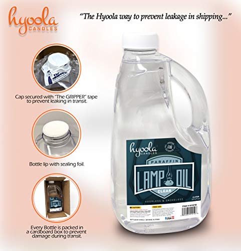 Hyoola Liquid Paraffin Lamp Oil 2L Pack of 2 Smokeless Odorless Fuel for Indoor & Outdoor Use