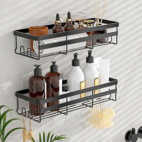 Adhesive Shower Caddy 2 Pack No Drill Stainless Steel Bathroom Shelves