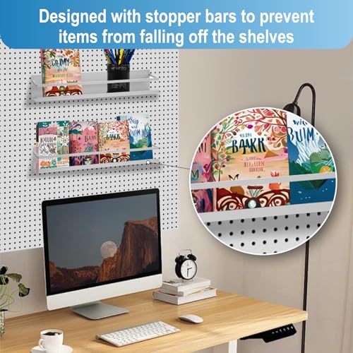 Magnetic Metal Bookshelf for Whiteboard - 15.8-inch Wall Display Organizer