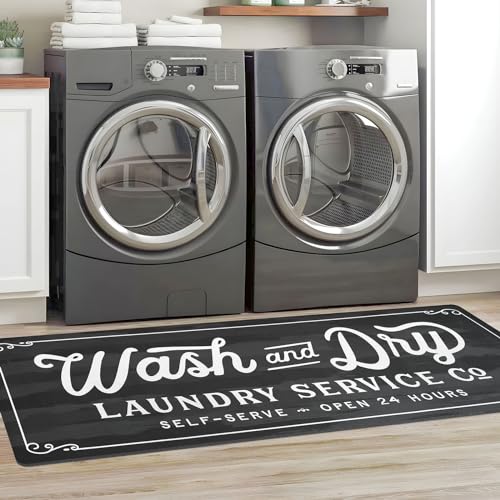 Non-Slip Laundry Room Runner Rug, 20x60 Inch Washable Farmhouse Floor Mat