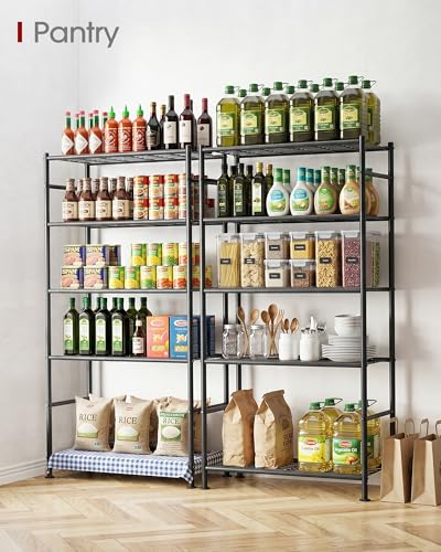 5-Tier Heavy Duty Metal Storage Shelves Organizer, 33" W x 72" H