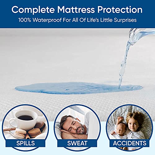 King Size Cooling Tencel Mattress Protector - 100% Waterproof, 18" Deep Pocket