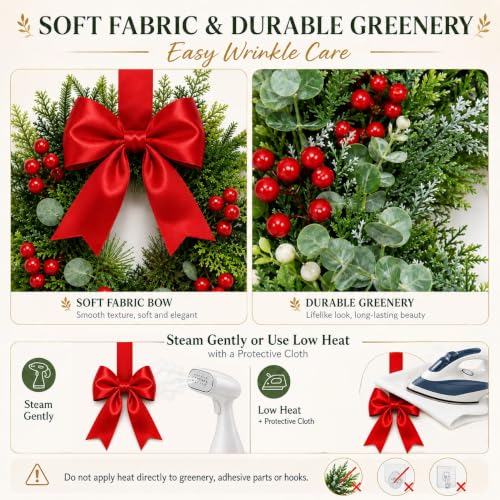 Classic Red 16-Piece Cabinet Decorating Set: 10 Large Bows + 6 Mini Wreaths