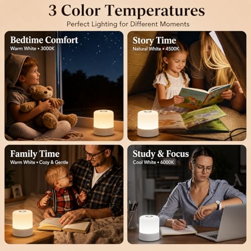 Portable Baby Night Light - Rechargeable Dimmable Touch Nursery Lamp