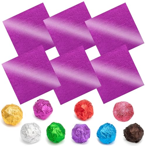Rose Embossed 300Pcs Aluminium Foil Candy Wrappers for Chocolate Bars - Gift Packaging