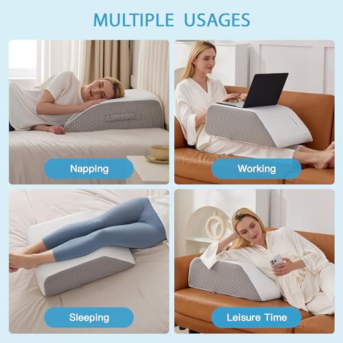 MEGCXIT Memory Foam Leg Elevating Wedge Pillow for Swelling & Recovery