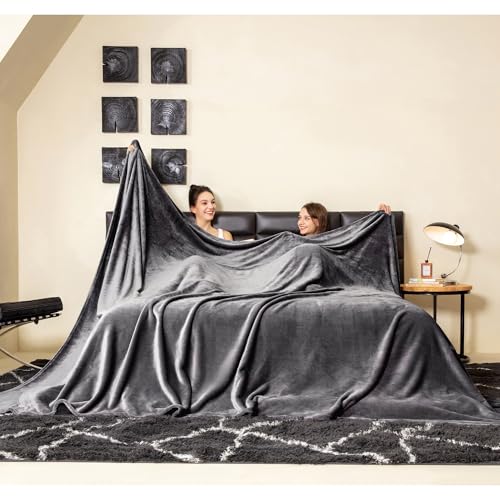 Oversized Fleece Blanket 120x120 Inches - Soft & Cozy Giant Throw