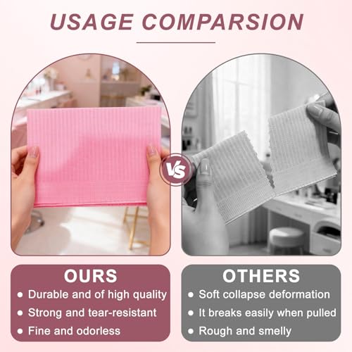 Disposable Nail Mats 40pcs 13x18 Pink Waterproof Desk Protection Sheets