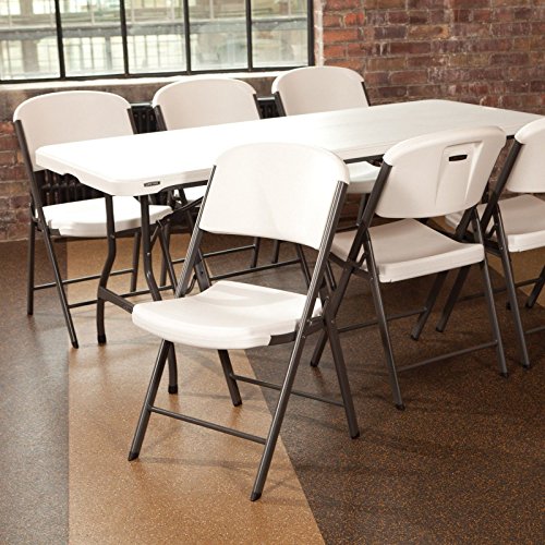 Lifetime 42804 Commercial Folding Chair 4 Pack - White Granite | Heavy-Duty, Indoor & Outdoor